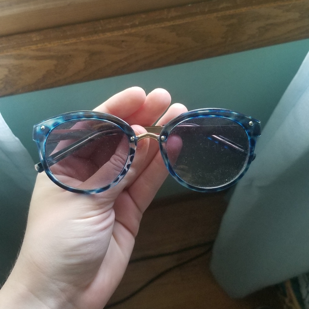 Betsey Johnson Blue Tortoise Shell Sunglasses